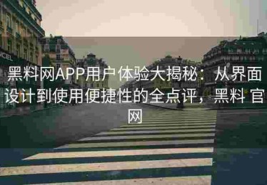 黑料网APP用户体验大揭秘：从界面设计到使用便捷性的全点评，黑料 官网