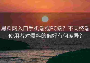 黑料网入口手机端或PC端？不同终端使用者对爆料的偏好有何差异？