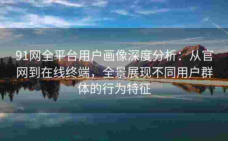 91网全平台用户画像深度分析：从官网到在线终端，全景展现不同用户群体的行为特征
