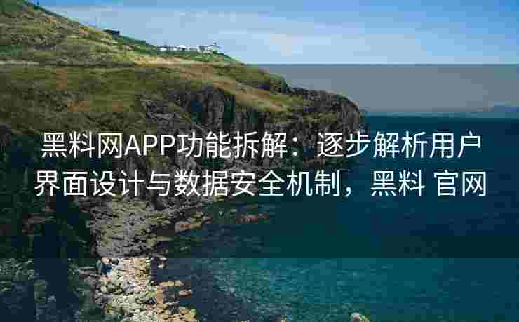 黑料网APP功能拆解：逐步解析用户界面设计与数据安全机制，黑料 官网